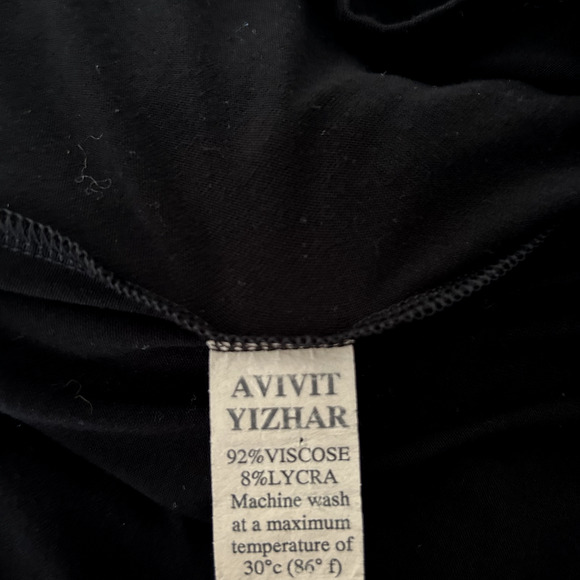 Avivit Yizhar Tunic Top Size 3 Women's Black Lagenlook Shirt Made in Israel (10 - Picture 8 of 8